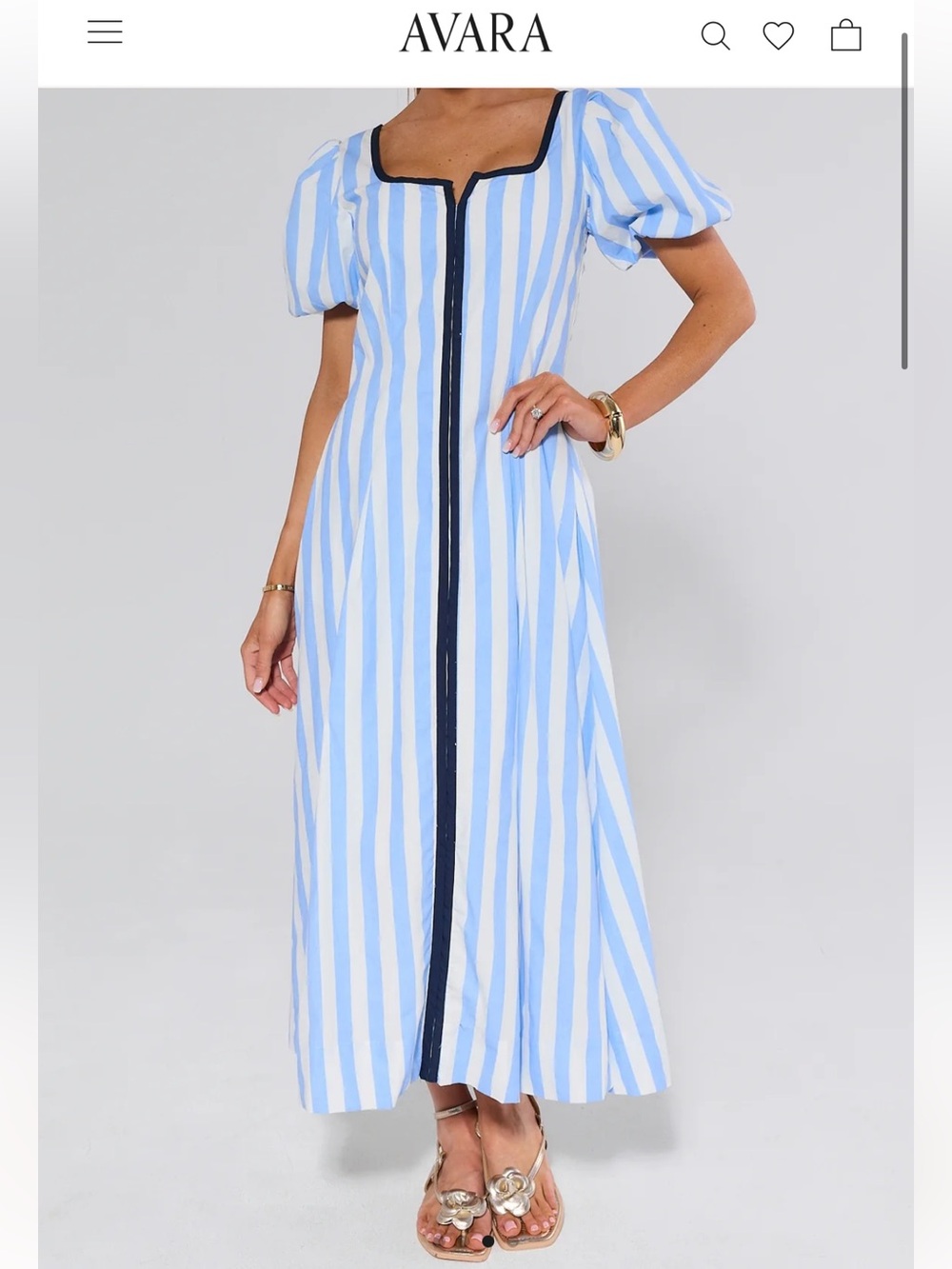 Blue striped Maxi Dress